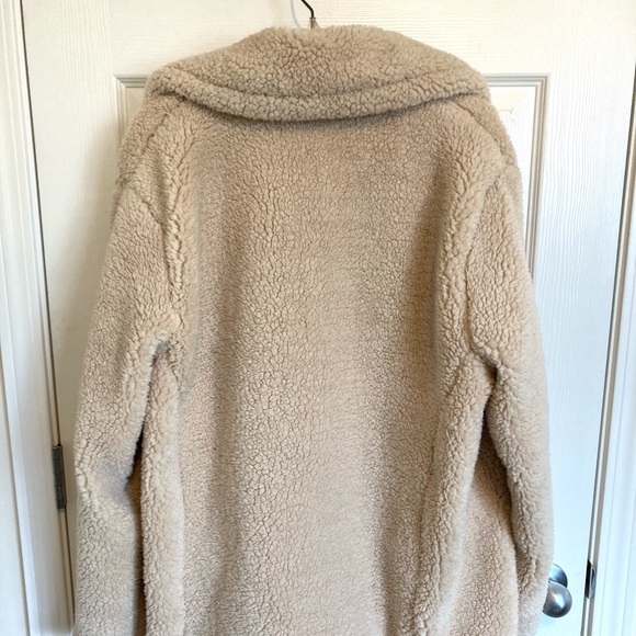 Free People Notched Teddy Bear Peacoat Ivory Tan - Picture 8 of 12